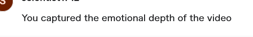 Client message screenshot saying "You captured the emotional depth of the video"